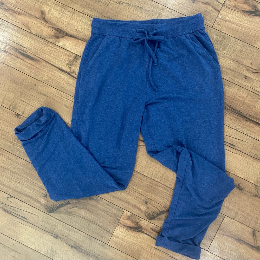 Soft Surroundings Rolled Hem Jogger Sweatpants Navy Blue Size Medium